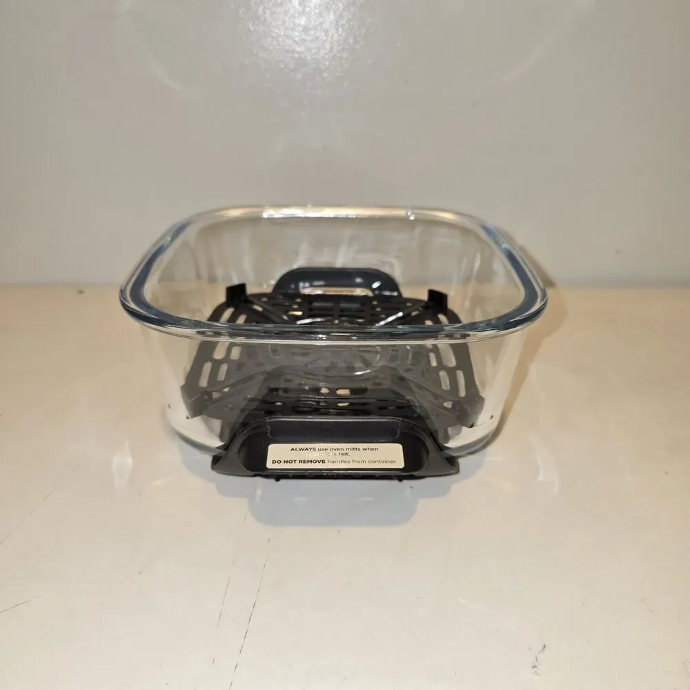 Ninja FN101GY Crispi Small 6 Cup Glass Container Dish and Crisper Plate With Lid